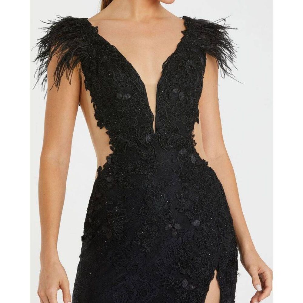 Mac Duggal  Feather Cap Sleeve Lace Gown Regular price$698 - Picture 2 of 10